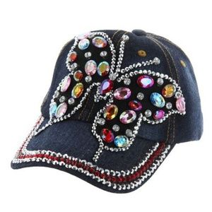 Bedazzled Butterfly Baseball Hat - New